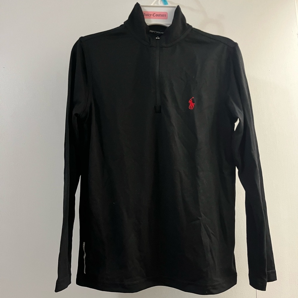 NWT Boys Black Polo Sport Half Zip size S(8)